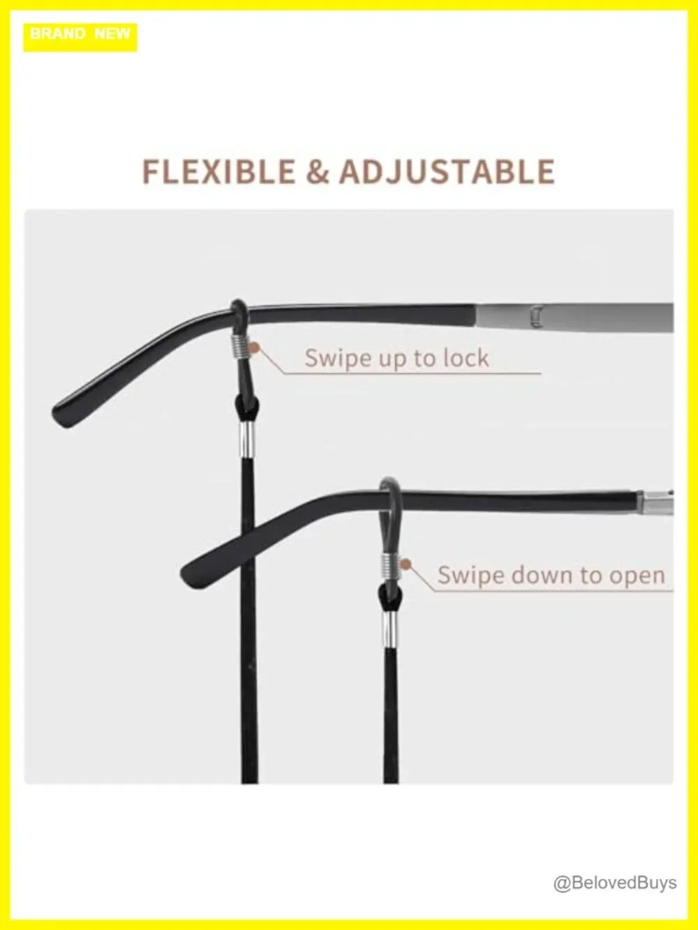 6 Pcs Faux Leather Eyeglass Straps Glasses Holder Chains Adjustable